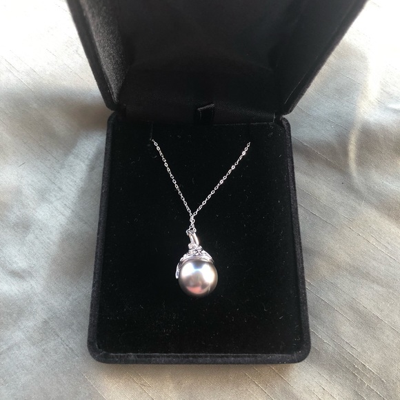 18kt Pearl Diamond necklace - Picture 3 of 8